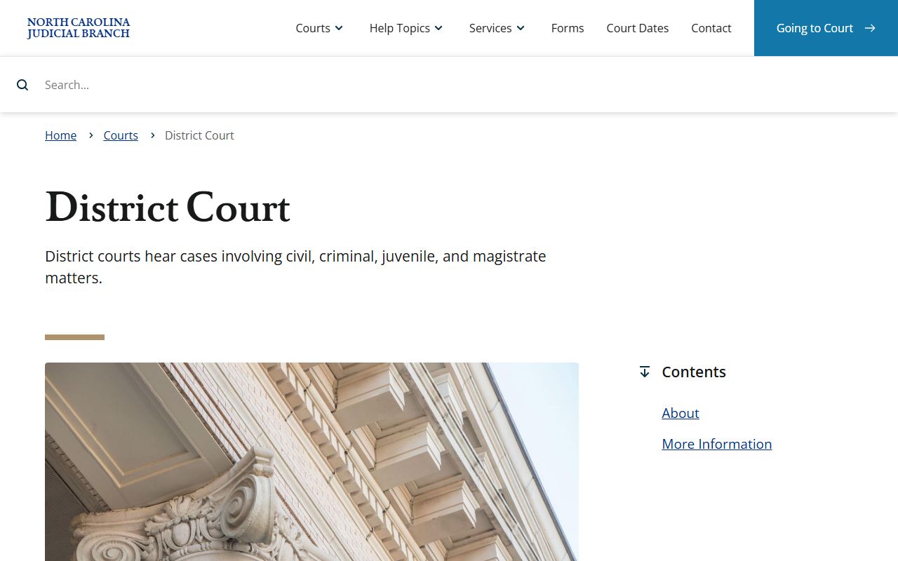 Davie County Superior Court records District Court overview