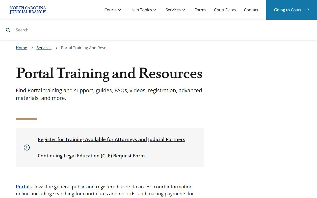 Davie County court records Portal training resources