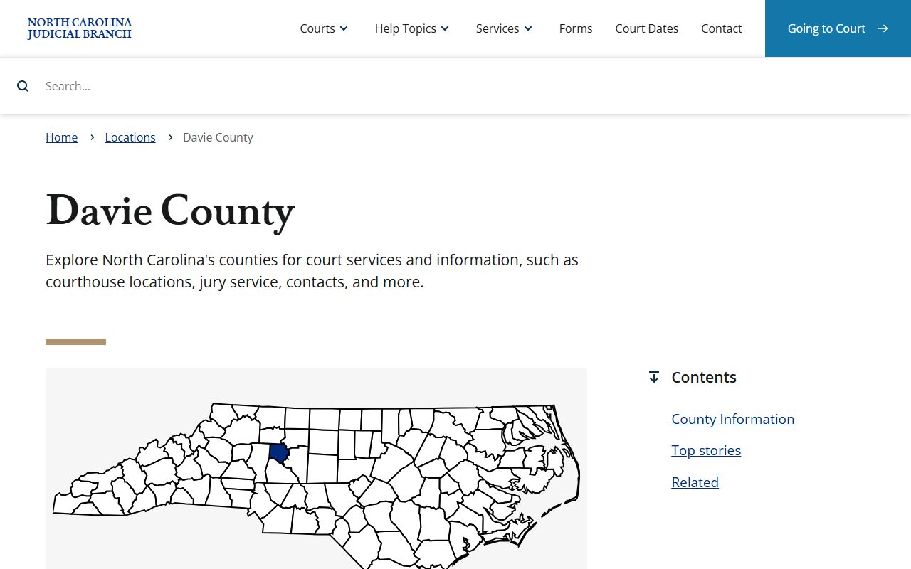 Davie County court records NC Judicial Branch page