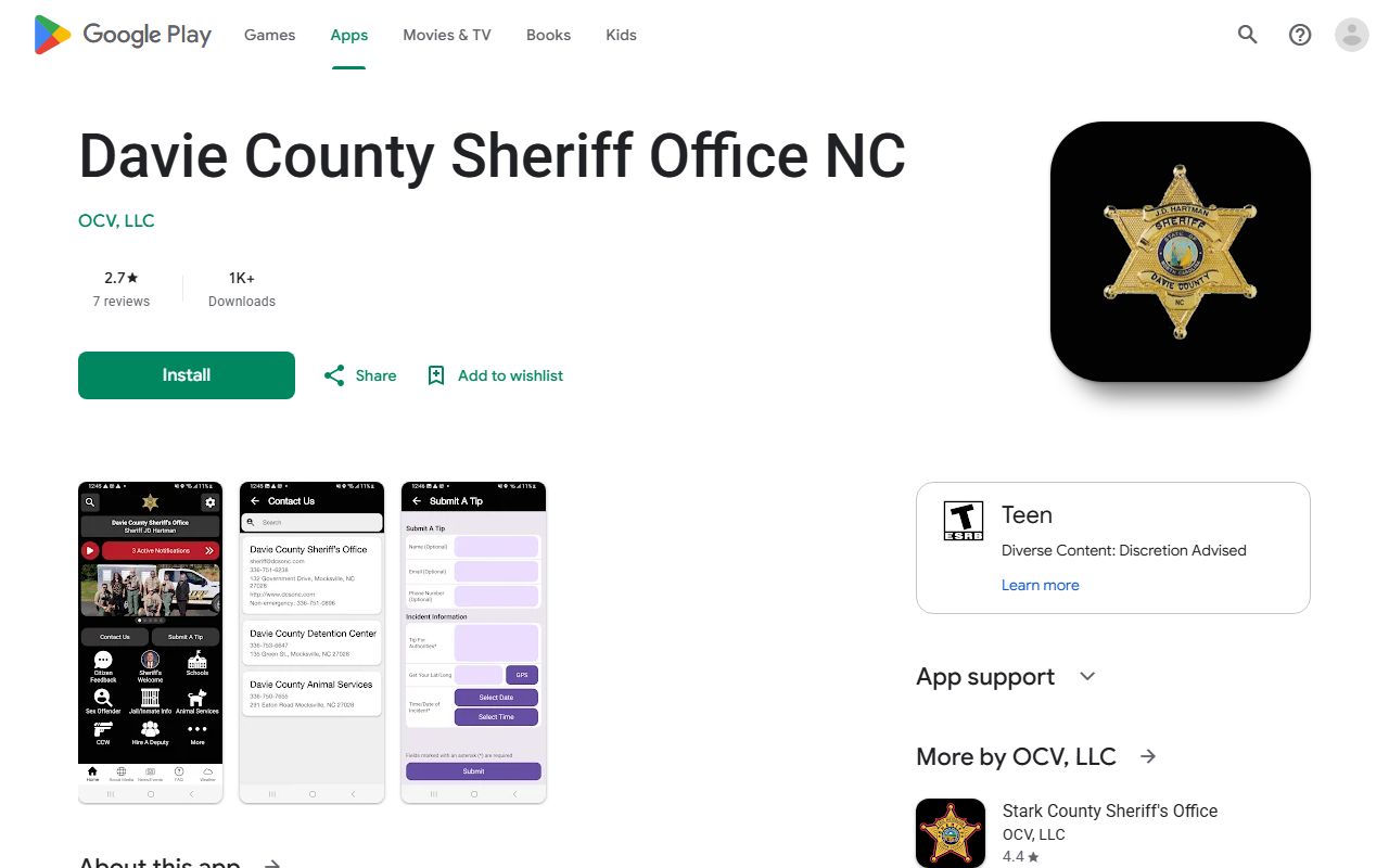 Davie County inmate records sheriff app listing