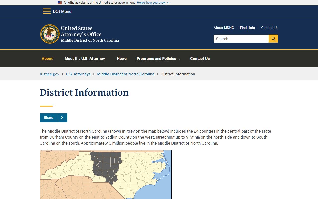 Davie County warrant records federal district information